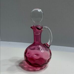 Vintage Elegant Pink Glass Decanter